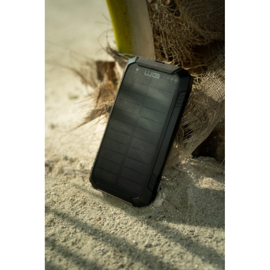 Winner Group - Lādētājakumulators ar bezvadu lādētāju un saules enerģijas panelis 20000 mAh 20W PD