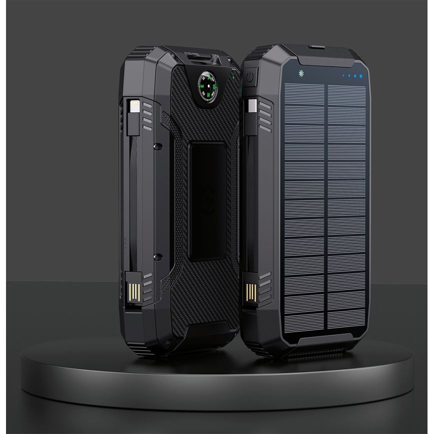 Winner Group - Lādētājakumulators ar bezvadu lādētāju un saules enerģijas panelis 20000 mAh 20W PD