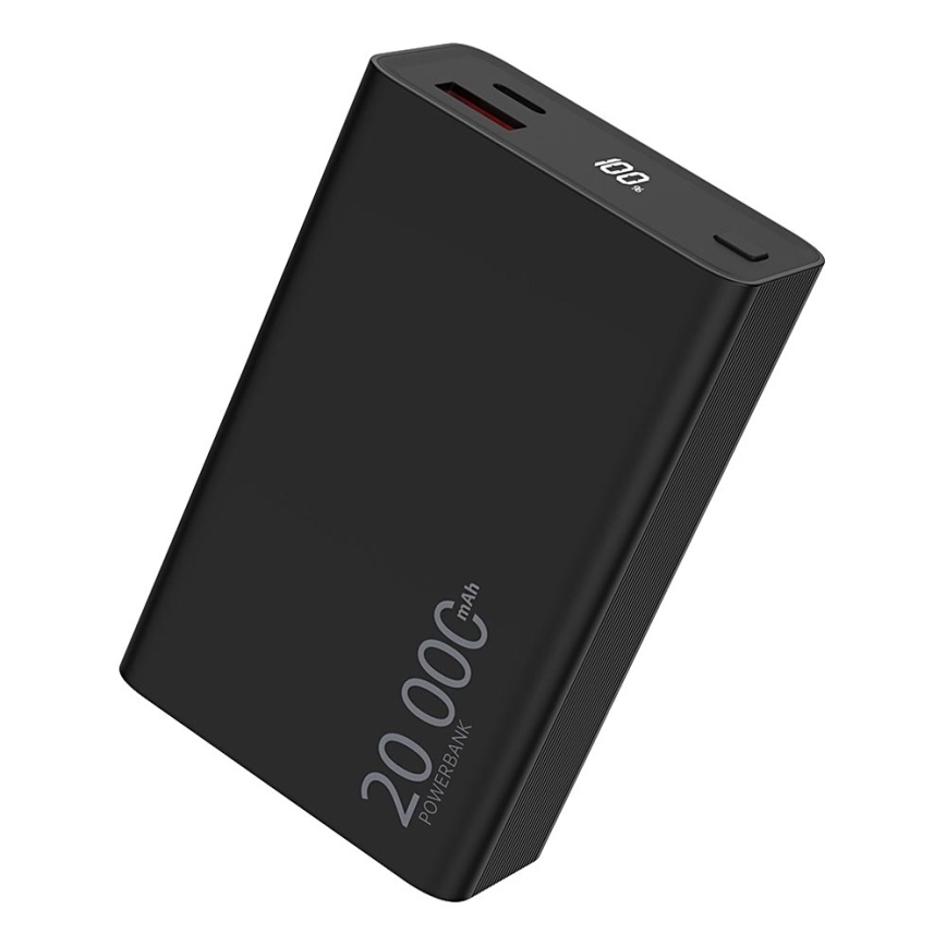 Winner Group - Lādētājakumulators ar ekrānu 20000 mAh 20W Power Delivery melna
