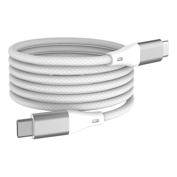 Winner Group - Magnētiskais USB kabelis USB-C / USB-C 60W 1m balts