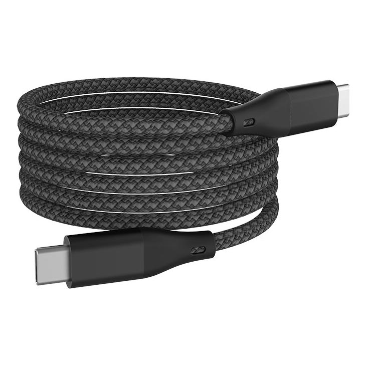Winner Group - Magnētisks USB vads USB-C / USB-C 60W 1m melna