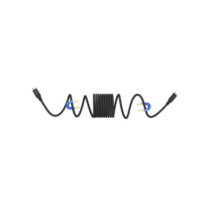 Winner Group - Magnētisks USB vads USB-C / USB-C 60W 1m melna