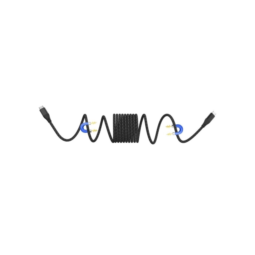 Winner Group - Magnētisks USB vads USB-C / USB-C 60W 1m melna