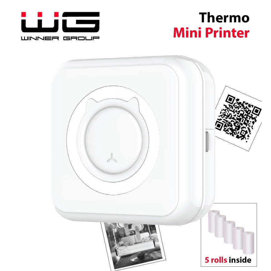 Winner Group - Mini termoprinteris 800 mAh balta