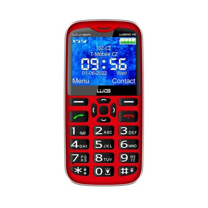 Winner Group - Mobilais tālrunis senioriem 1600 mAh sarkans
