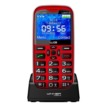 Winner Group - Mobilais tālrunis senioriem 1600 mAh sarkans
