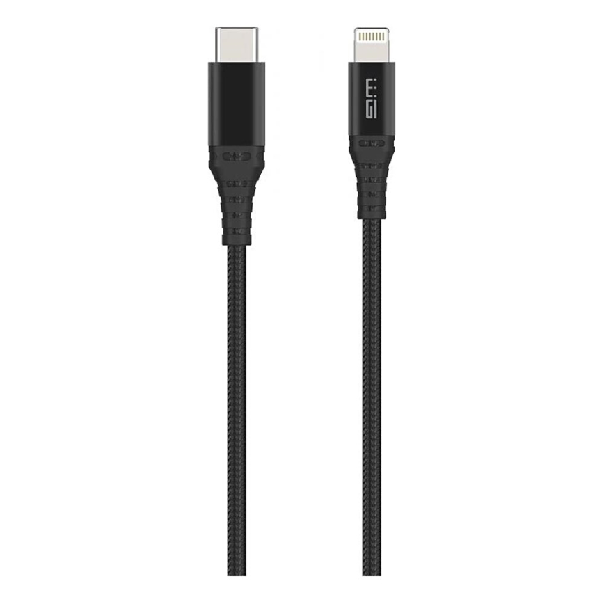 Winner Group - USB vads MFI Lightning / USB-C 1m melna