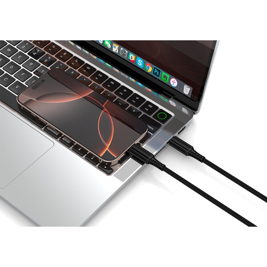 Winner Group - USB vads USB-C / USB-C 240W 1m melna