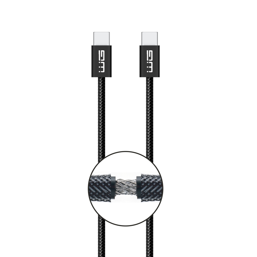 Winner Group - USB vads USB-C / USB-C 60W 3m melna