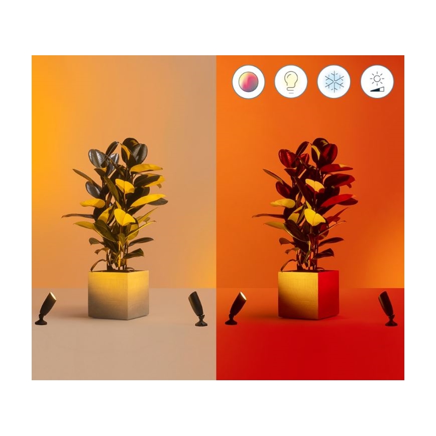 WiZ -KOMPLEKTS 2x LED RGBW Aptumšojama āra lampa SPOT LED/10W/230V 2700-5000K IP65 Wi-Fi
