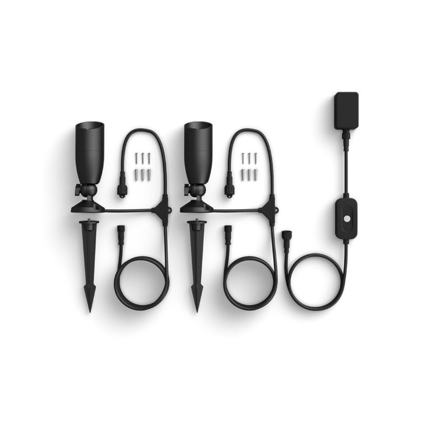 WiZ -KOMPLEKTS 2x LED RGBW Aptumšojama āra lampa SPOT LED/10W/230V 2700-5000K IP65 Wi-Fi