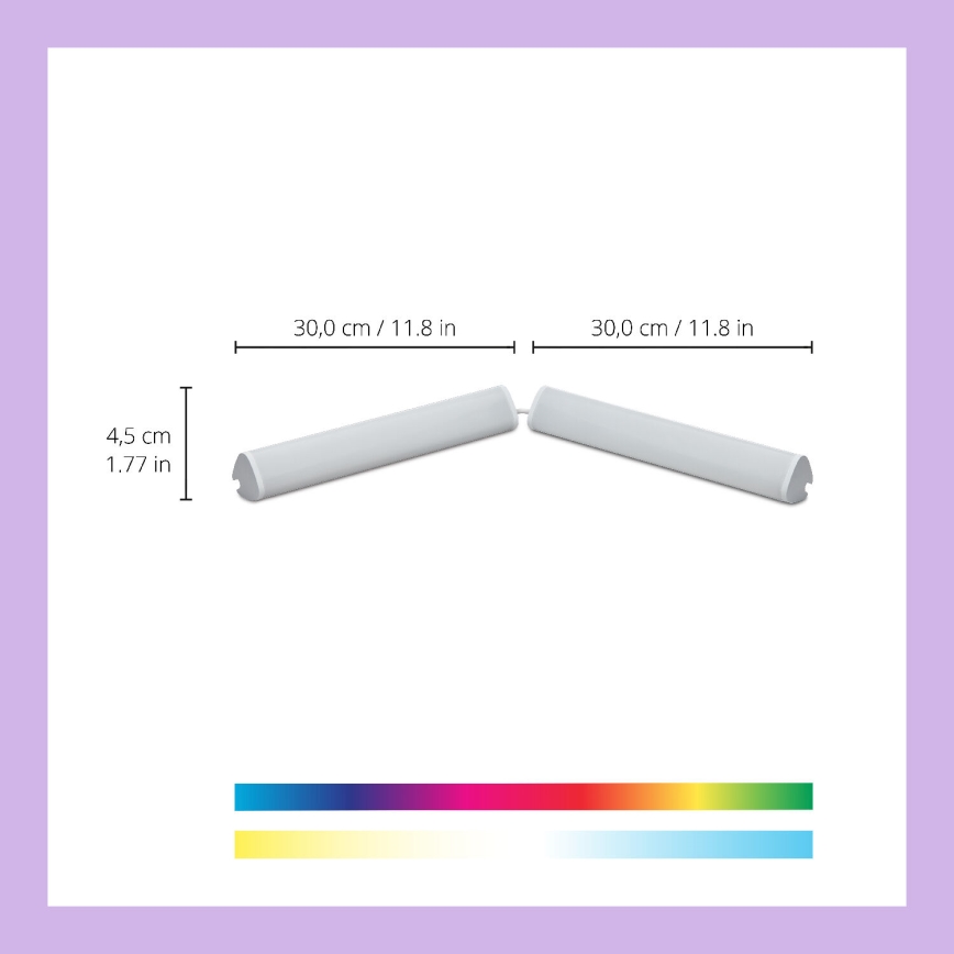 WiZ - KOMPLEKTS 2x LED RGBW Regulējama lampa BAR LED/5,5W/230V 2200-6500K Wi-Fi