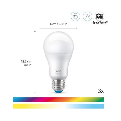 WiZ - Komplekts mājsaimniecības uzraudzībai: 1x kamera + 3x LED RGB spuldze A60 E27/8,5W/230V Wi-Fi