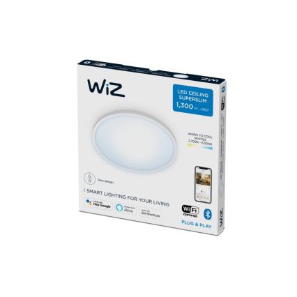 WiZ - LED Aptumšojama griestu lampa SUPERSLIM LED/14W/230V 2700-6500K Wi-Fi balta