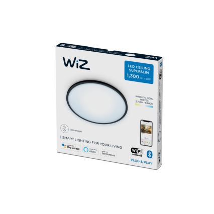 WiZ - LED Aptumšojama griestu lampa SUPERSLIM LED/14W/230V 2700-6500K Wi-Fi melna