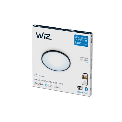 WiZ - LED Aptumšojama griestu lampa SUPERSLIM LED/16W/230V 2700-6500K Wi-Fi melna