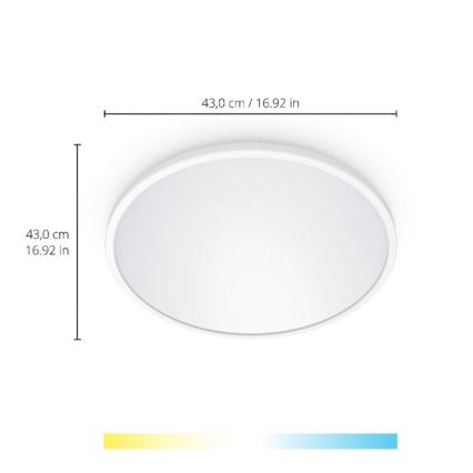 WiZ - LED Aptumšojama griestu lampa SUPERSLIM LED/22W/230V 2700-6500K Wi-Fi balta