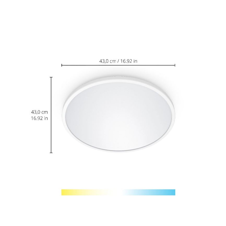 WiZ - LED Aptumšojama griestu lampa SUPERSLIM LED/22W/230V 2700-6500K Wi-Fi balta