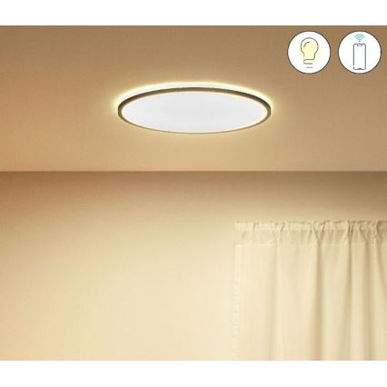 WiZ - LED Aptumšojama griestu lampa SUPERSLIM LED/22W/230V 2700-6500K Wi-Fi melna