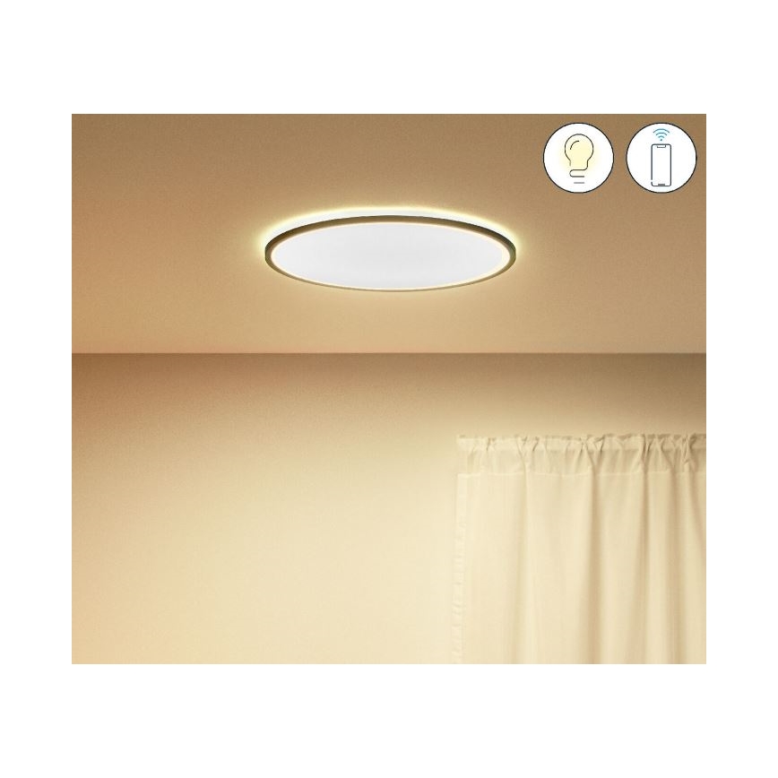 WiZ - LED Aptumšojama griestu lampa SUPERSLIM LED/22W/230V 2700-6500K Wi-Fi melna