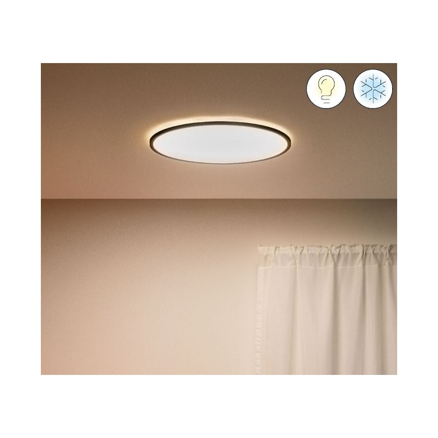 WiZ - LED Aptumšojama griestu lampa SUPERSLIM LED/22W/230V 2700-6500K Wi-Fi melna