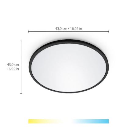 WiZ - LED Aptumšojama griestu lampa SUPERSLIM LED/22W/230V 2700-6500K Wi-Fi melna