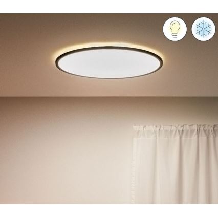 WiZ - LED Aptumšojama griestu lampa SUPERSLIM LED/32W/230V 2700-6500K Wi-Fi melna