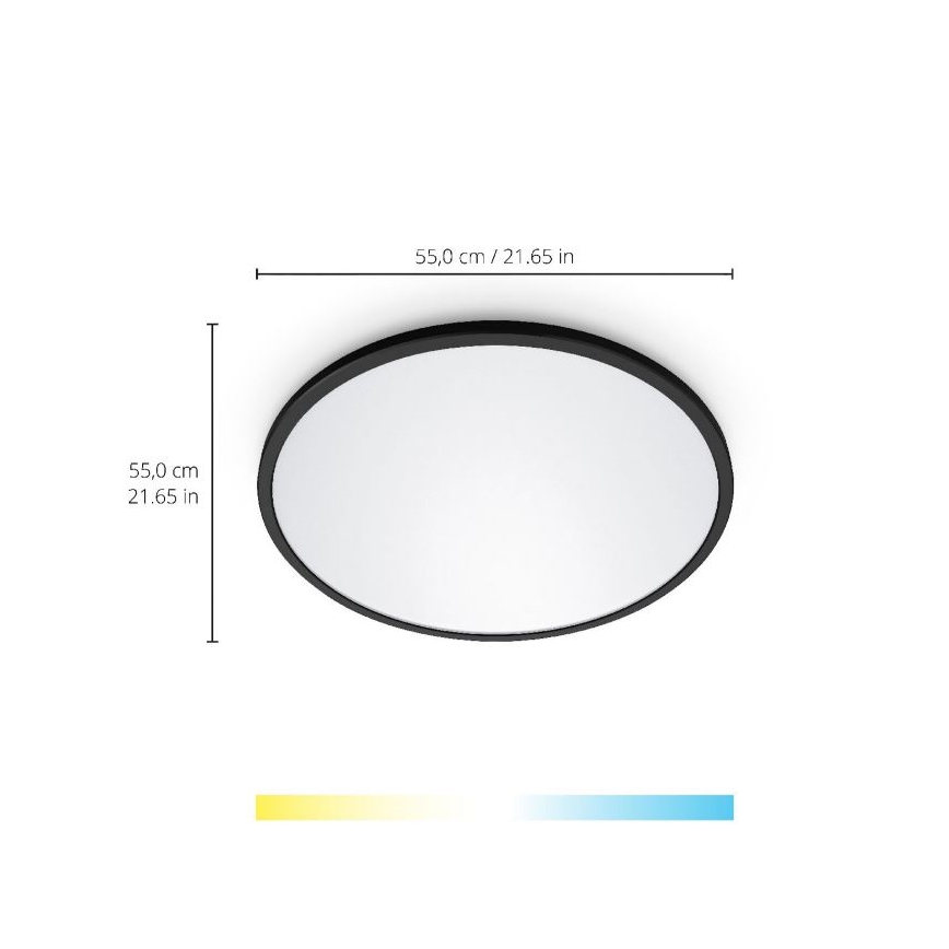 WiZ - LED Aptumšojama griestu lampa SUPERSLIM LED/32W/230V 2700-6500K Wi-Fi melna