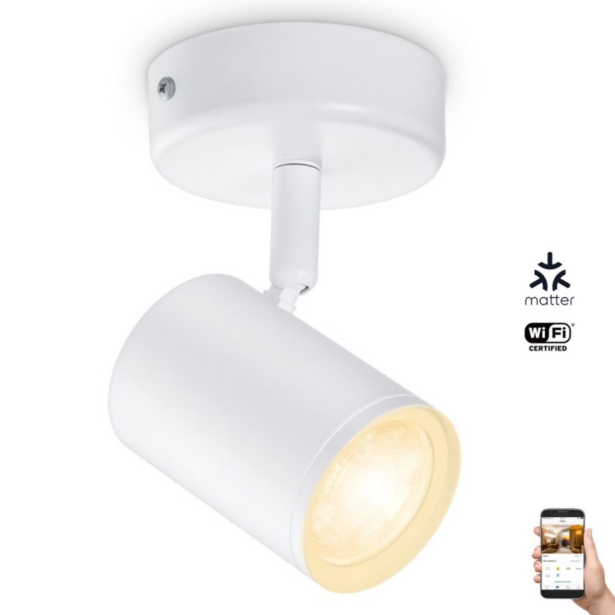 WiZ - LED Aptumšojams starmetis IMAGEO 1xGU10/4,9W/230V 2700-6500K CRI 90 Wi-Fi balts