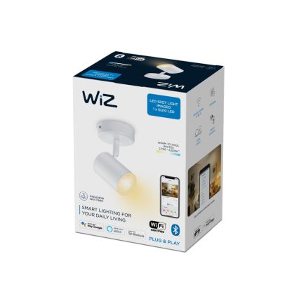 WiZ - LED Aptumšojams starmetis IMAGEO 1xGU10/4,9W/230V 2700-6500K CRI 90 Wi-Fi balts