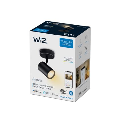 WiZ - LED Aptumšojams starmetis IMAGEO 1xGU10/4,9W/230V 2700-6500K CRI 90 Wi-Fi melns