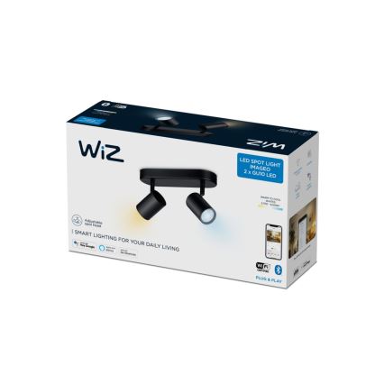 WiZ - LED Aptumšojams starmetis IMAGEO 2xGU10/4,9W/230V 2700-6500K Wi-Fi CRI 90 melns