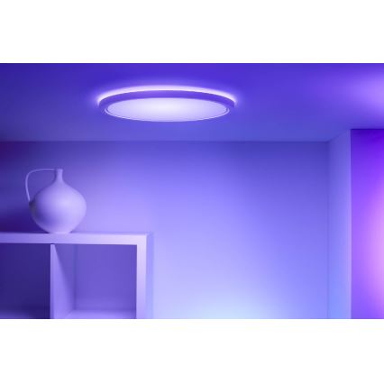 WiZ - LED RGB Aptumšojama griestu lampa SUPERSLIM LED/22W/230V 2700-6500K Wi-Fi, balta