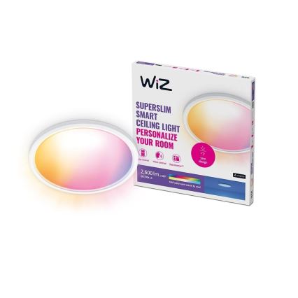 WiZ - LED RGB Aptumšojama griestu lampa SUPERSLIM LED/22W/230V 2700-6500K Wi-Fi, balta