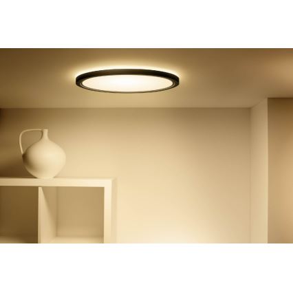 WiZ - LED RGB Aptumšojama griestu lampa SUPERSLIM LED/22W/230V 2700-6500K Wi-Fi, melna