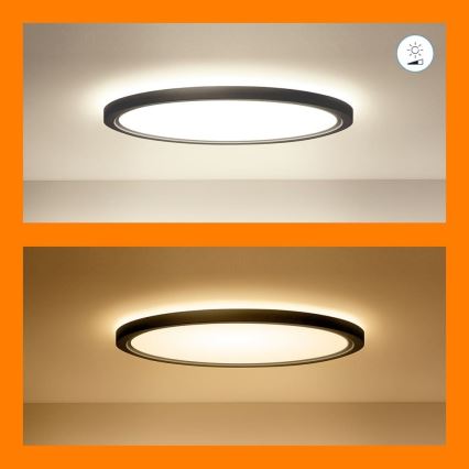 WiZ - LED RGB Aptumšojama griestu lampa SUPERSLIM LED/22W/230V 2700-6500K Wi-Fi, melna