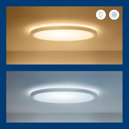 WiZ - LED RGB Aptumšojama griestu lampa SUPERSLIM LED/32W/230V 2700-6500K Wi-Fi, balta