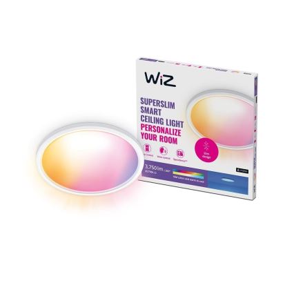 WiZ - LED RGB Aptumšojama griestu lampa SUPERSLIM LED/32W/230V 2700-6500K Wi-Fi, balta