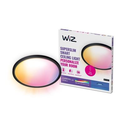 WiZ - LED RGB Aptumšojama griestu lampa SUPERSLIM LED/32W/230V 2700-6500K Wi-Fi, melna