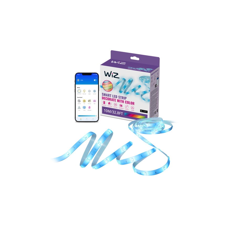 WiZ - LED RGB Regulējama lente 10m LED/12W/230V Wi-Fi