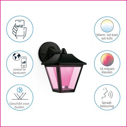 WiZ - LED RGBW Aptumšojama āra sienas lampa LED/9,5W/230V 2700-5000K IP44 Wi-Fi