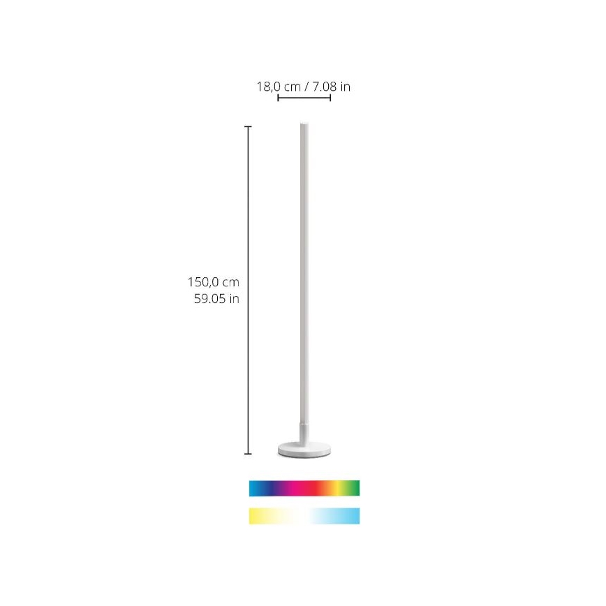 WiZ - LED RGBW Aptumšojama grīdas stāvlampa POLE LED/13W/230V 2200-6500K Wi-Fi
