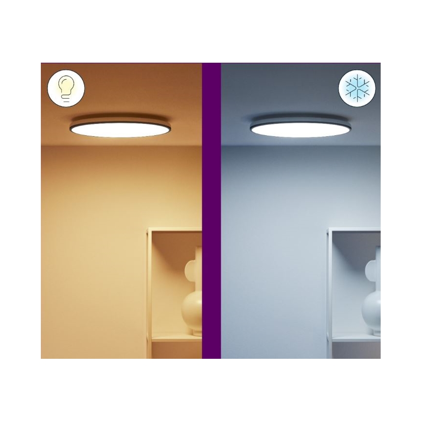 WiZ - LED RGBW Aptumšojama griestu lampa RUNE LED/21W/230V 2200-6500K Wi-Fi melna