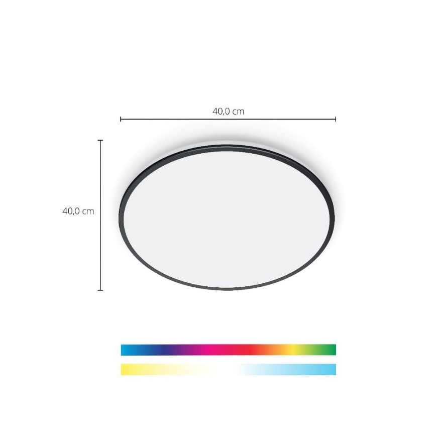 WiZ - LED RGBW Aptumšojama griestu lampa RUNE LED/21W/230V 2200-6500K Wi-Fi melna