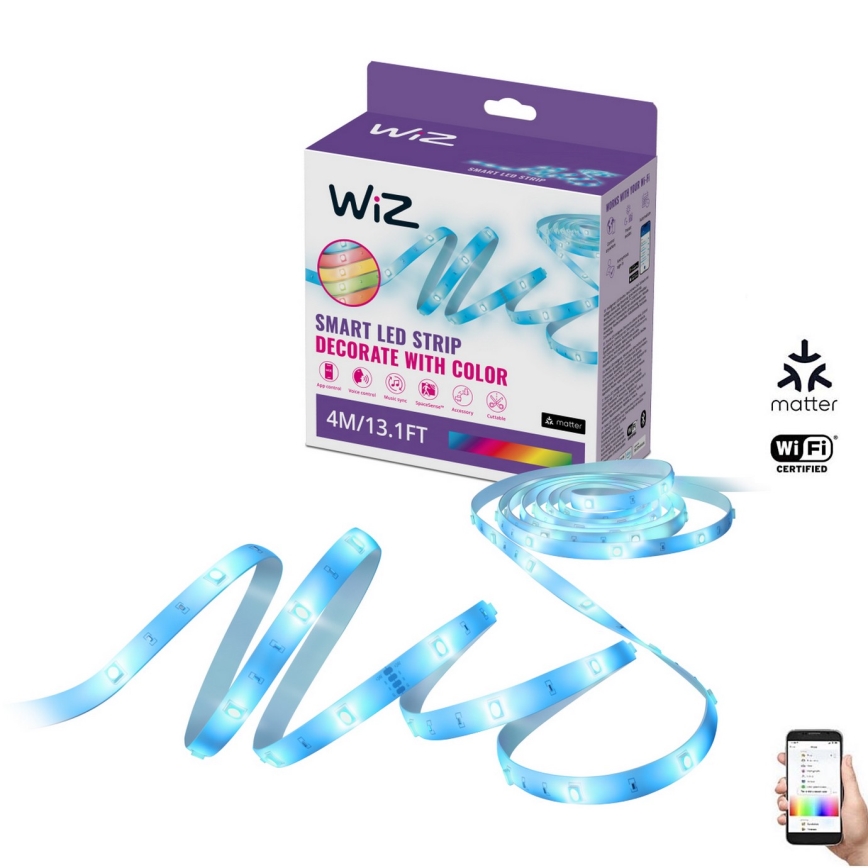WiZ - LED RGBW Aptumšojama josla 4m LED/6,5/230V 2700-6500K Wi-Fi