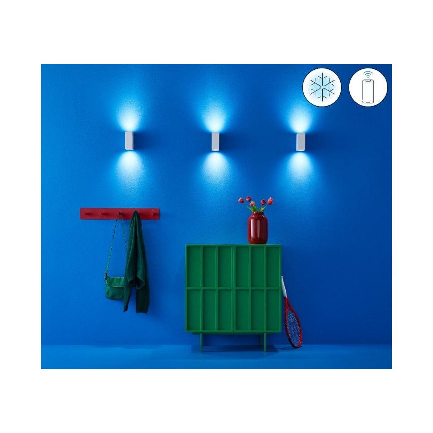 WiZ - LED RGBW Aptumšojama sienas lampa UP&DOWN 2xGU10/4,7W/230V 2200-6500K Wi-Fi CRI 90  balta