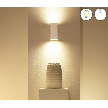 WiZ - LED RGBW Aptumšojama sienas lampa UP&DOWN 2xGU10/4,7W/230V 2200-6500K Wi-Fi CRI 90  balta