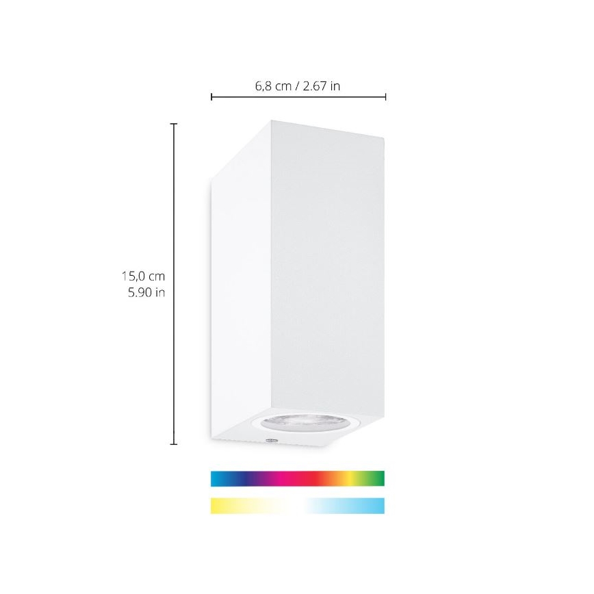 WiZ - LED RGBW Aptumšojama sienas lampa UP&DOWN 2xGU10/4,7W/230V 2200-6500K Wi-Fi CRI 90  balta