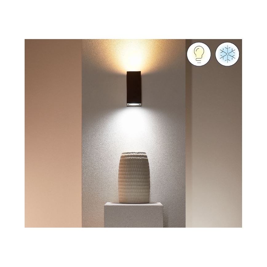 WiZ -LED RGBW Aptumšojama sienas lampa UP&DOWN 2xGU10/4,7W/230V 2200-6500K Wi-Fi CRI 90 melna