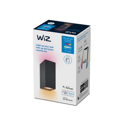 WiZ -LED RGBW Aptumšojama sienas lampa UP&DOWN 2xGU10/4,7W/230V 2200-6500K Wi-Fi CRI 90 melna